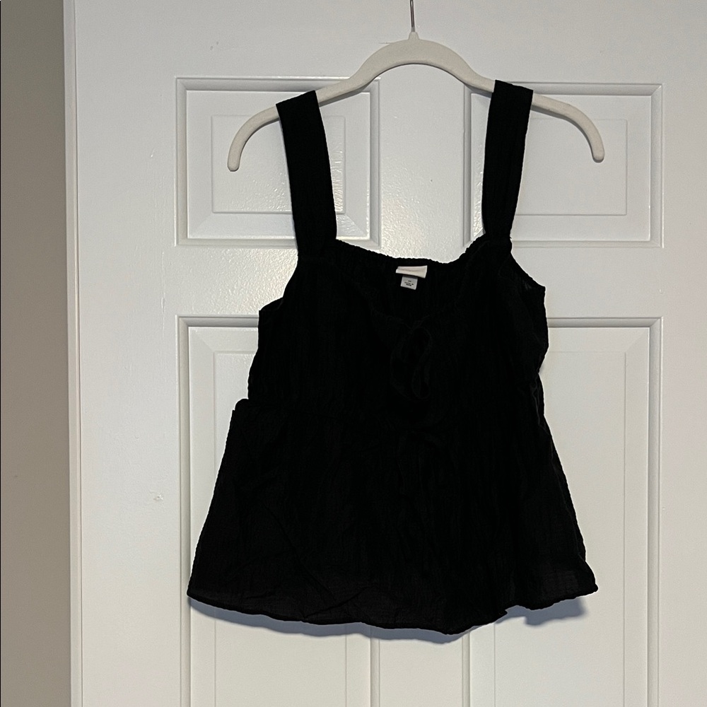 a new day Black Textured Blouse